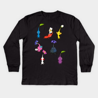 Pikmin Characters Kids Long Sleeve T-Shirt